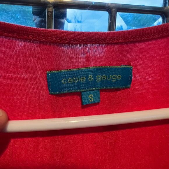 CABLE & GAUGE Super Soft Red Orange Sleeveless Ruched Tank Top Size Small - Picture 3 of 8